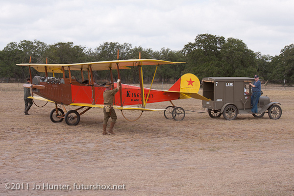 Curtiss Canuck being towed by a Model T
