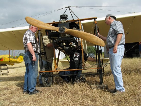 Working on the Bleriot engine