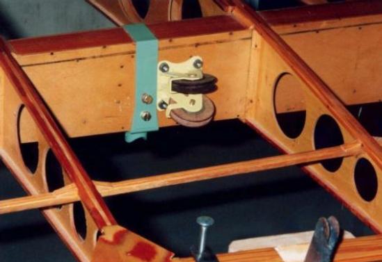 D.VII upper wing strut fitting & control pulley