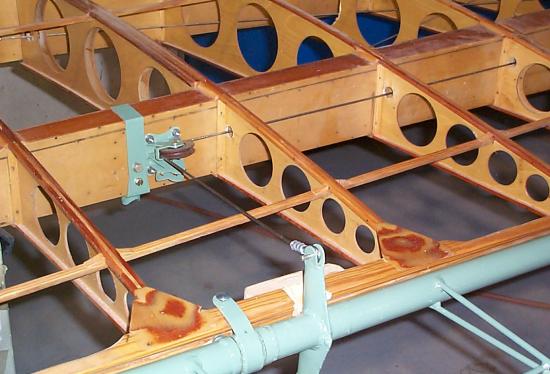 brace wires, aileron pulley fittings, & cables