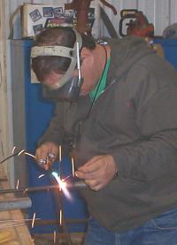 Welding the control stick top