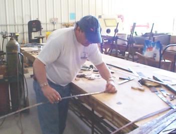 Laying out a new rudder bar jig