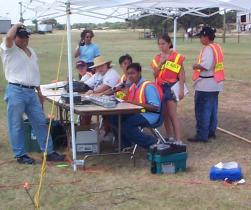 Launch team at launch control station