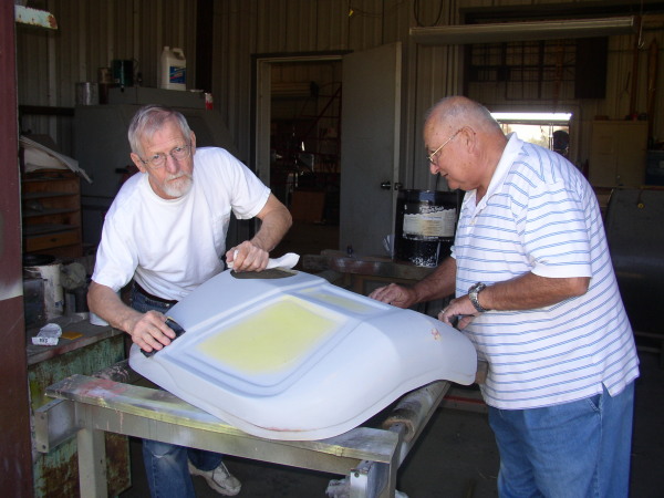 Working on the Fokker D.VII nosebowl