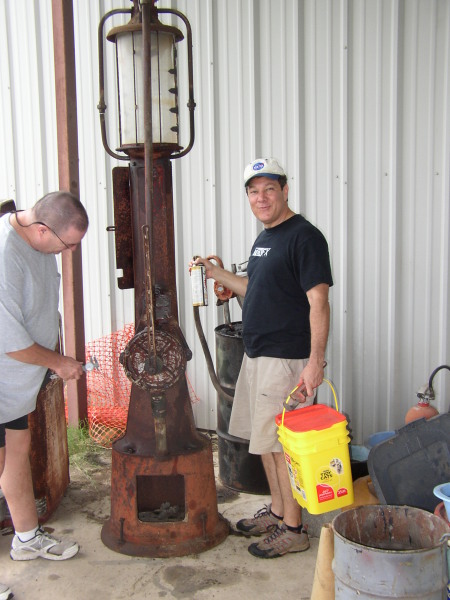 Starting work on the gas pump