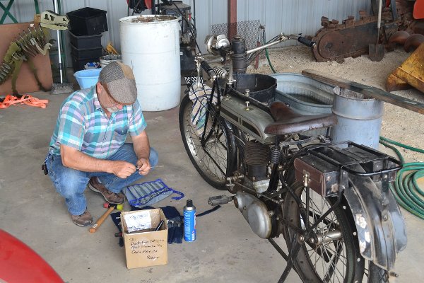 Repairing the Triumph motorcycle