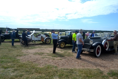 Visiting antique car club parking
