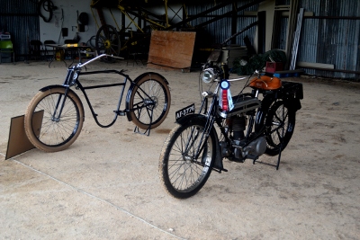 Triumph motorcycle and Thor motorcycle frame